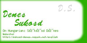 denes sukosd business card